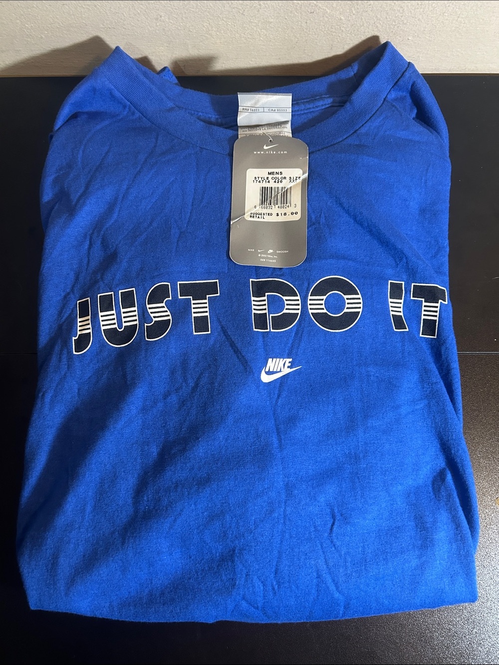 Nike Men's Just Do It Tee - Blue with White Size XXL. New with Tags.
